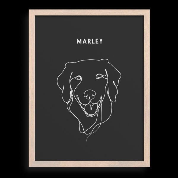 Custom One Pet Line Drawing Portrait