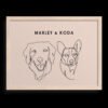 Custom Two Pet Line Drawing Portrait