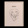 Custom One Pet Line Drawing Portrait