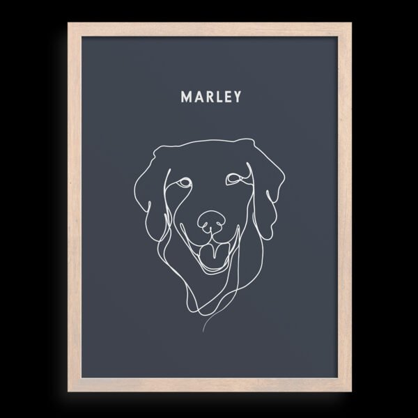 Custom One Pet Line Drawing Portrait