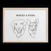 Custom Two Pet Line Drawing Portrait