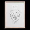 Custom One Pet Line Drawing Portrait