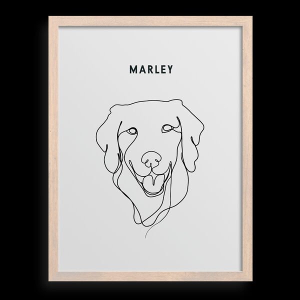 Custom One Pet Line Drawing Portrait