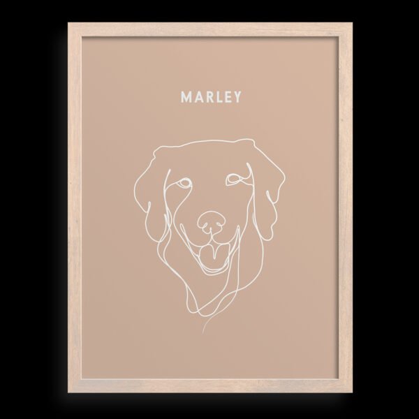 Custom One Pet Line Drawing Portrait