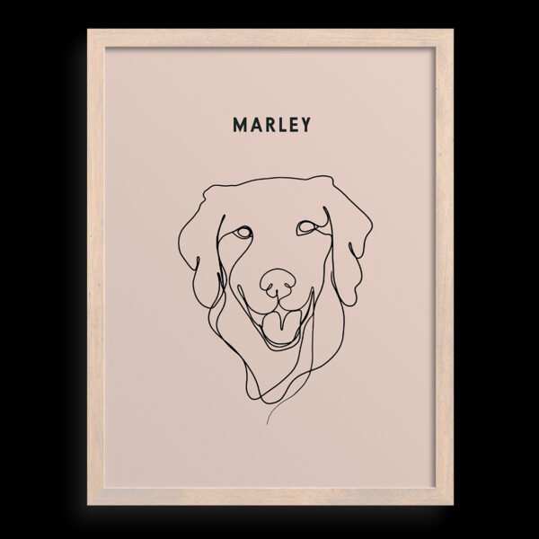 Custom One Pet Line Drawing Portrait