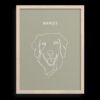 Custom One Pet Line Drawing Portrait
