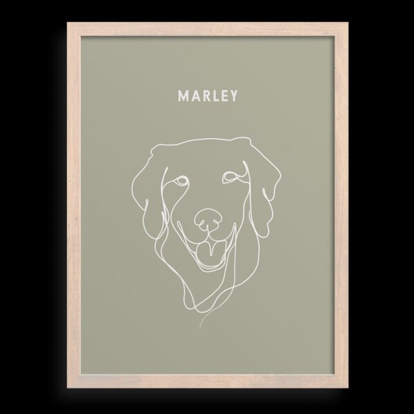 Custom One Pet Line Drawing Portrait