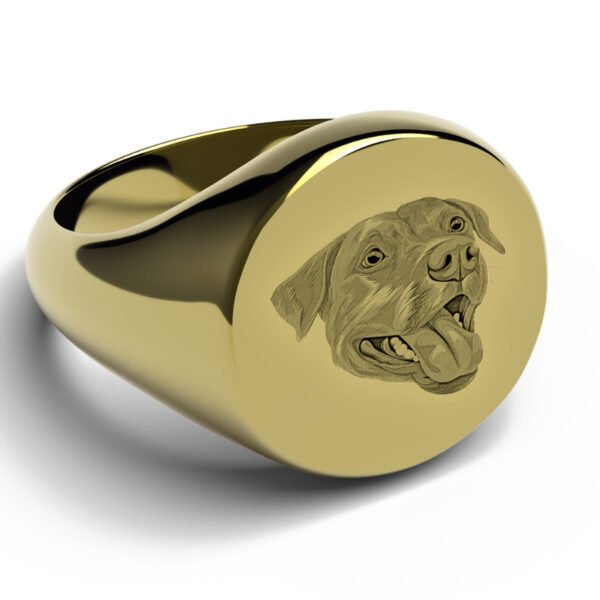 Custom Engraved Pet Portrait Ring